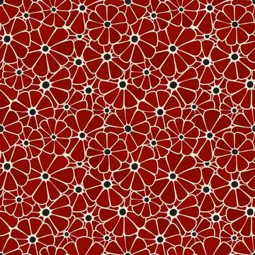 Red floral wallpaper pattern Stock Illustration