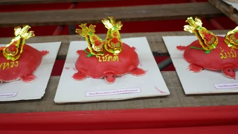 Red flour turtle sweet cake Stock-Footage 94316101