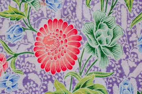 Red flower on cloth image Stock Photos
