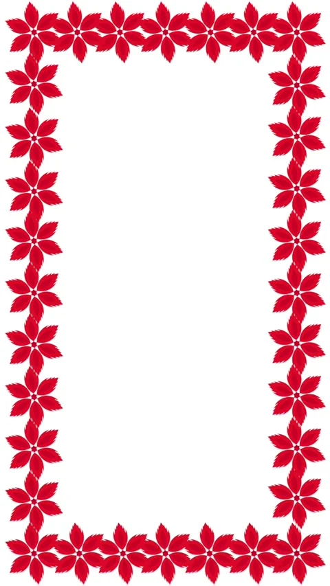 Red flower frame animation Stock Footage 309856345