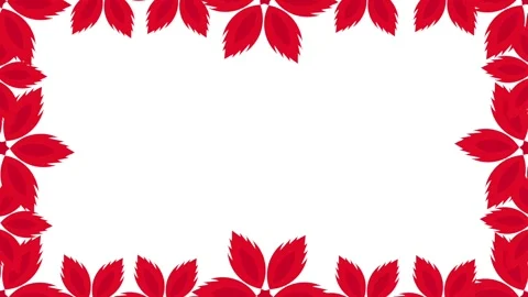 Red flower frame horizontal Video stock 305853643