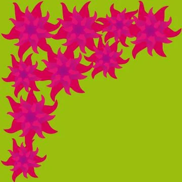Red flower on green background Stock Illustration