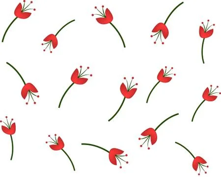 Red flower seamless pattern for your wallpaper design. Stock Illustration
