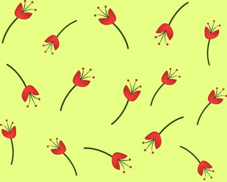 Red flower seamless pattern for your wallpaper design. Stock Illustration