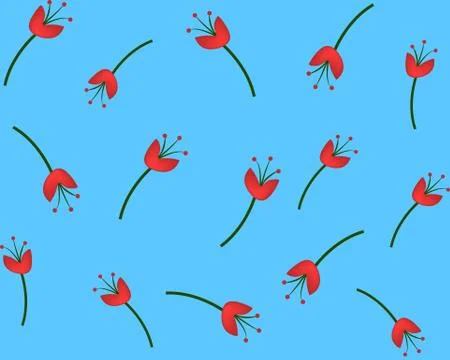 Red flower seamless pattern for your wallpaper design. Stock Illustration
