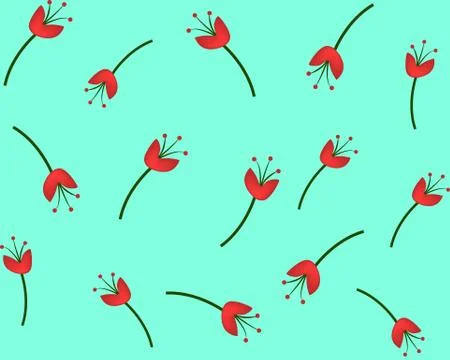 Red flower seamless pattern for your wallpaper design. Stock Illustration