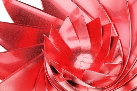 Red flower shape. 3D rendering. Stock Illustration