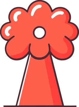 Red Flower Shape Modern Graphic Design Stock Illustration