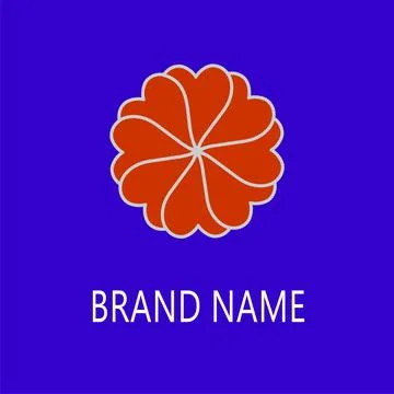 Red flower simple flat vector design Stock Illustration