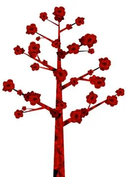 Red flower tree Illustrazione stock