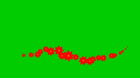 Red flower wave green Stock Footage 219993901