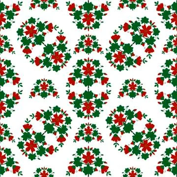Red flowers pattern Stock Illustration