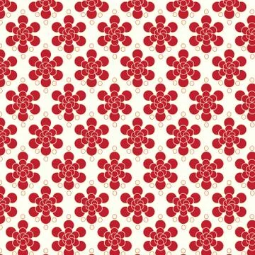 Red flowers pattern vector background 스톡 일러스트