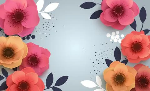 Red flowers with a realistic shadow to bannnera or promotions. Stock Illustration