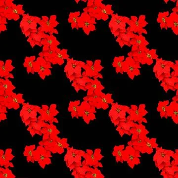 Red Flowers Seamless Pattern Design Digital photo collage technique nature... Stock Photos
