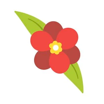 Red flowers on white background. Vector illustration in trendy flat style. EPS Stock Illustration