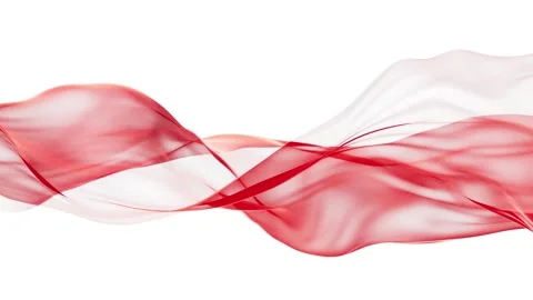 Red flowing fabric abstract background dynamic wavy silk cloth ribbon isola.. Stock-Footage 327249684