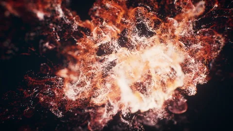 Red flowing particles with explosive wave effect, 3d rendering. Stock Footage 290933326
