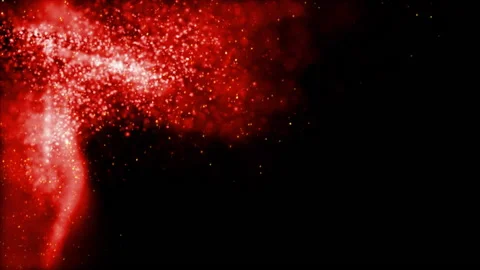 Red Flowing Particles Loop against a black background Stock Footage 238967160