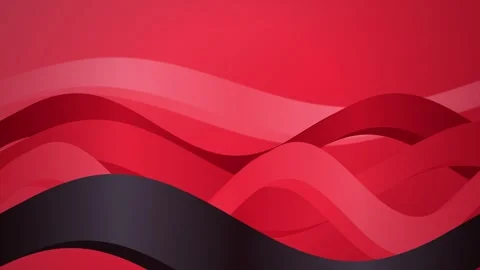 Red flowing ribbon waves stack horizontally in a seamless loop Stock Footage 341857106