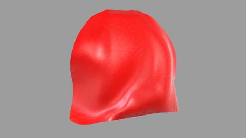 Red Flowing Superhero Cape Isolated on Grey With Luma Mate Stock-Footage 342984921