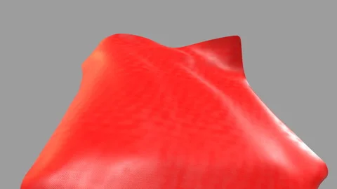 Red Flowing Superhero Cape Isolated on Grey With Luma Mate Stock Footage 342985092