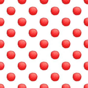 Red fluffy balls creating a seamless pattern Stock Illustration