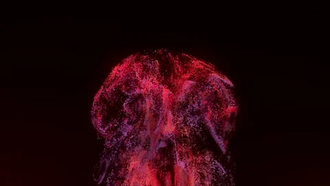 Red fluid particles explosion abstract animation. Video stock 171720796