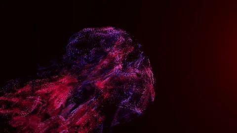 Red fluid particles explosion animation. Stock Footage 172112248