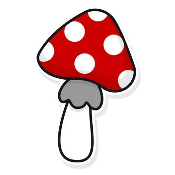 Red fly agaric isolated on white background. vector illustration Illustrazione stock