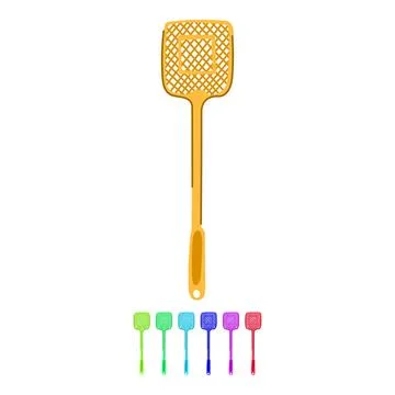 Red fly swatter managing insect pest control graphic Stock Illustration