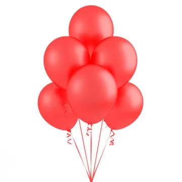 Red flying balloons Stock Illustration