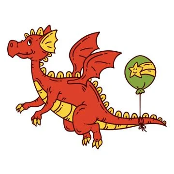 Red flying dragon. Stock Illustration
