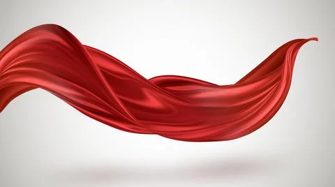 Red flying fabric Stock Illustration