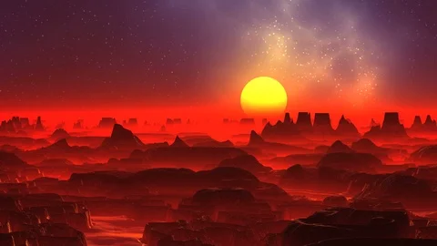 Red Fog on the Alien Planet Stock Footage 90273746