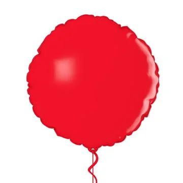 Red Foil Balloon Mockup. 3d Rendering Illustrazione stock
