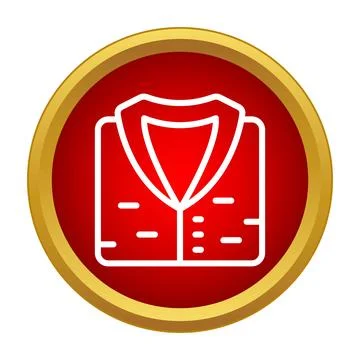 Red foldable sweater icon on round button Illustrazione stock