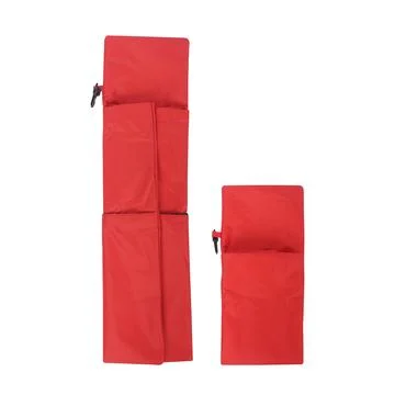 Red foldable tote bag isolated on white background Stock Photos