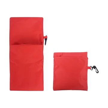 Red foldable tote bag isolated on white background Stock Photos