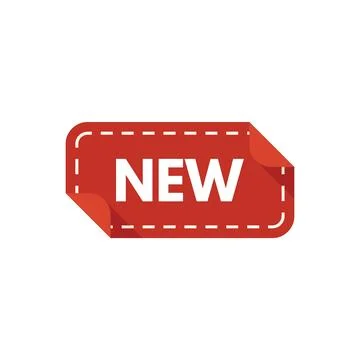 Red folded sticker with dashed line frame announcing new product イラスト素材