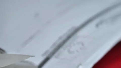 Red folder with documents.Hands leafing through a folder with documents Video stock 279673351