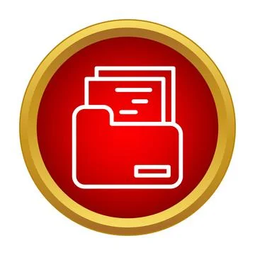 Red folder icon managing important digital files Stockillustratie