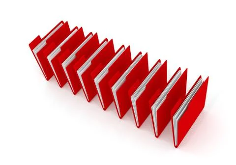 Red folder on white, 3d rendering 스톡 일러스트