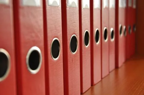 Red folders Stock Photos