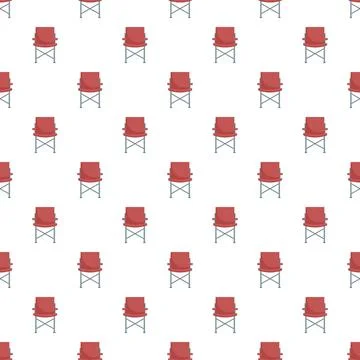 Red folding camping chairs seamless pattern background Stock Illustration