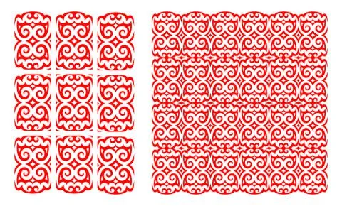 Red folk pattern Stock Illustration