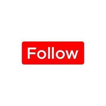 Red follow button vector icon element Illustrazione stock