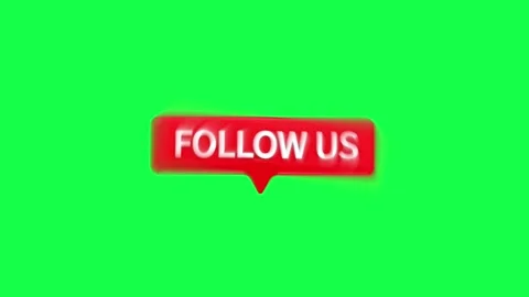 A red follow us button with green screen background Video stock 312109709