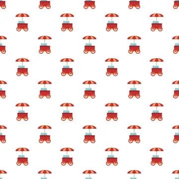 Red food cart pattern creating seamless background Stock Illustration