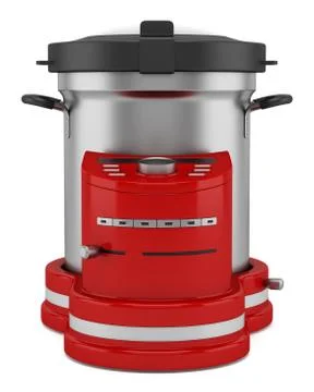 Red food processor isolated on white background Stock-Illustration